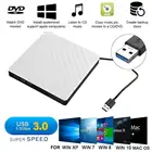 LEORY Новый стиль Белый Внешний USB3.0 DVD RW CD писатель тонкий привод картридер проигрыватель лоток типа для ПК ноутбука