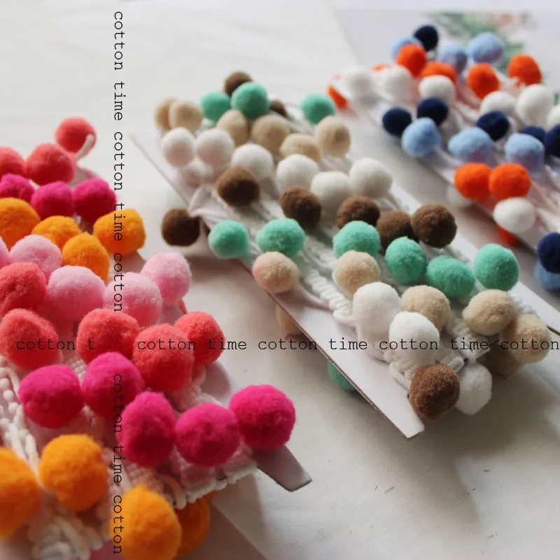5 ярдов бахрома помпон отделка красочные шарики кружева (диаметр шарика 1 см) 2 см