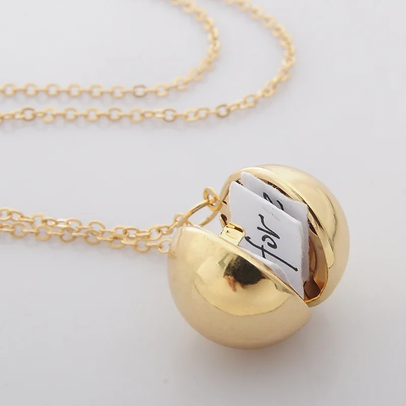 

MINGQI Fashion Secret Information Photo gold sliver round Ball Medal Chain and Friendship women Jewelry Necklace Best Friends