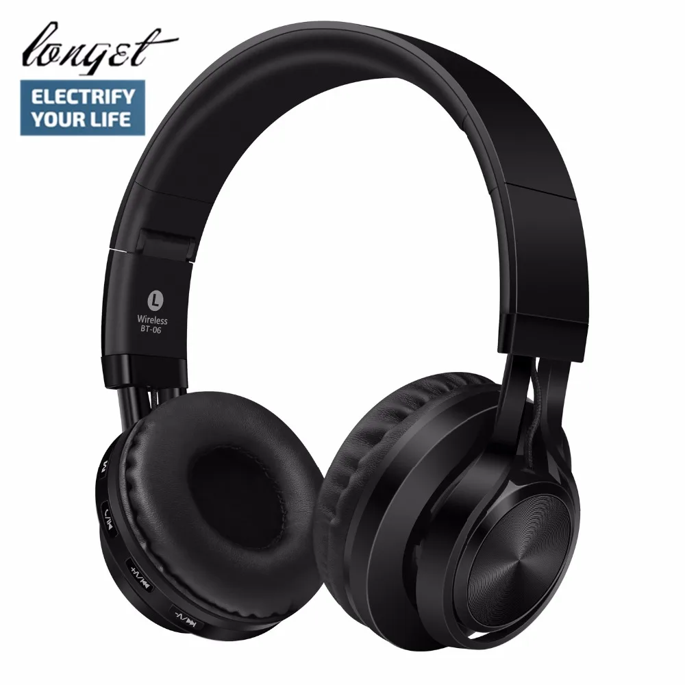 LONGET BT 06 Bluetooth наушники сверхушные складные беспроводные + проводное подключение 4