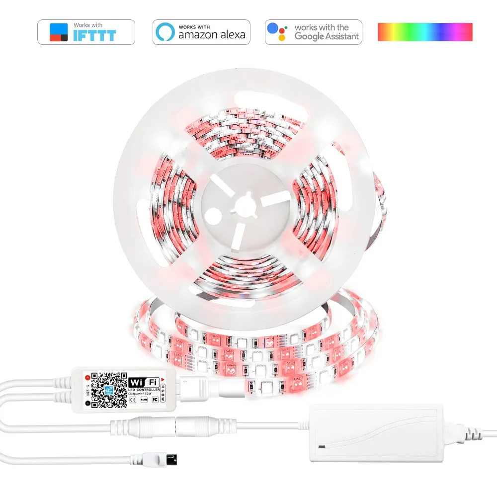 Smart RGBW Светодиодные ленты свет комплект WI-FI телефон управления светодиодный