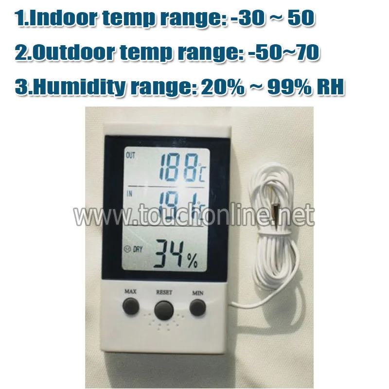 

Home Thermometer Hygrometer Memory Function Indoors and Outdoors DT-3