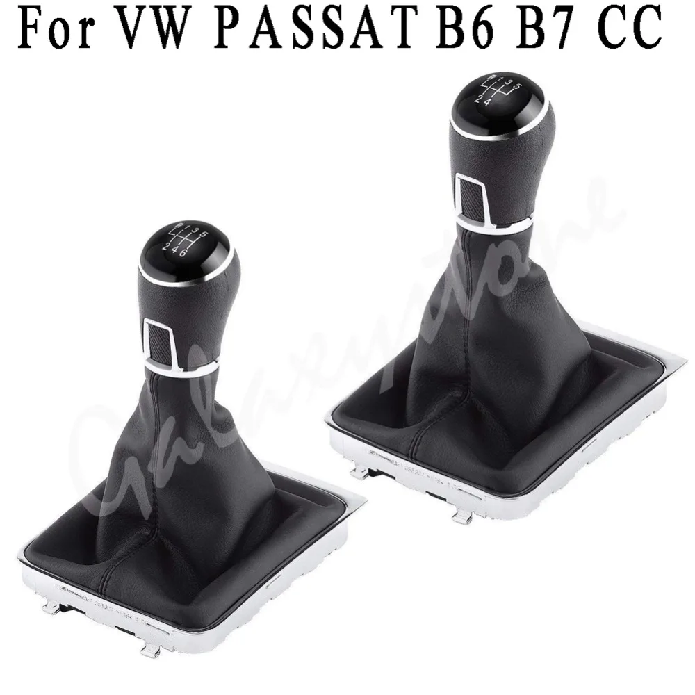5 6 Speed Car Gear Shift Knob Gaiter Gaitor Boot for VW PASSAT B6 B7 CC PU Leather | Автомобили и мотоциклы