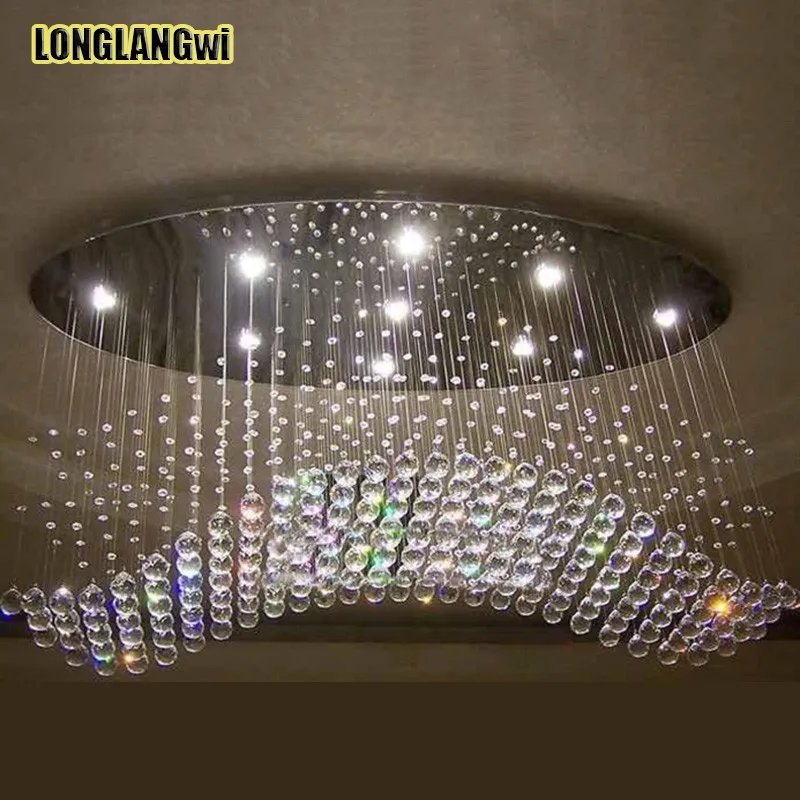 Oval modern crystal k9 LED chandeliers lamp for Hotel living room hall lighting chandelier | Лампы и освещение