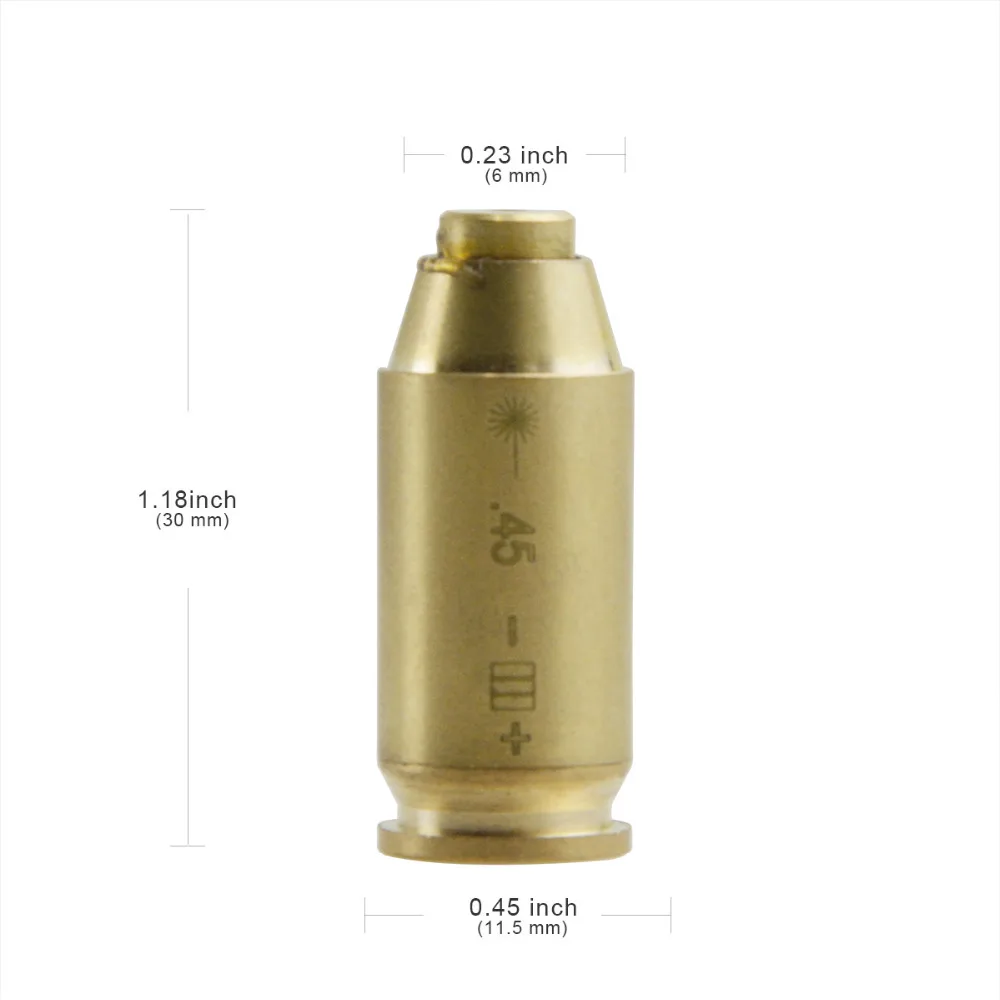

CWLASER .45 Cartridge 5mW Red Laser Bore Sighter Dot Beam Laser Sight (Copper)