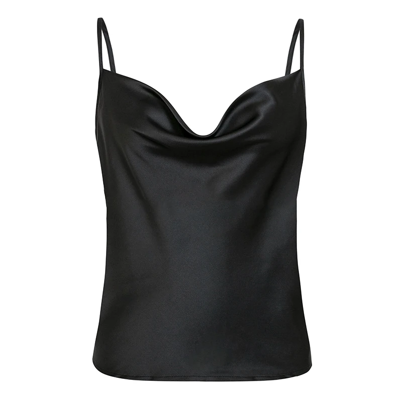 Women Club Satin Solid Camis Top Spaghetti Strap Summer Camis Shirts Backless Solid Sexy Casual Basic Tops Plus Size