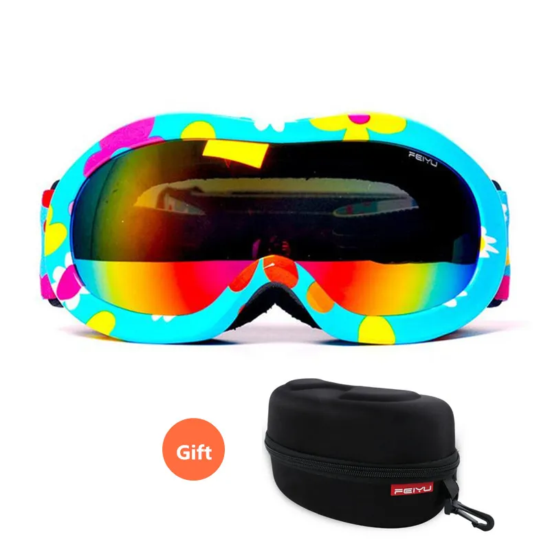 Детские лыжные очки 2017 двойная противотуманная маска для сноуборда