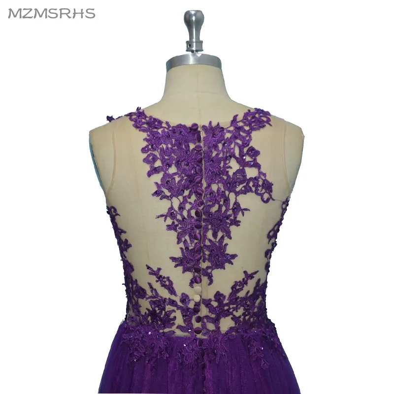 Robe De Soiree Purple Evening Party Dress Real Photos Nude Tulle Diamond Occasion 2017 Formal Long | Свадьбы и торжества