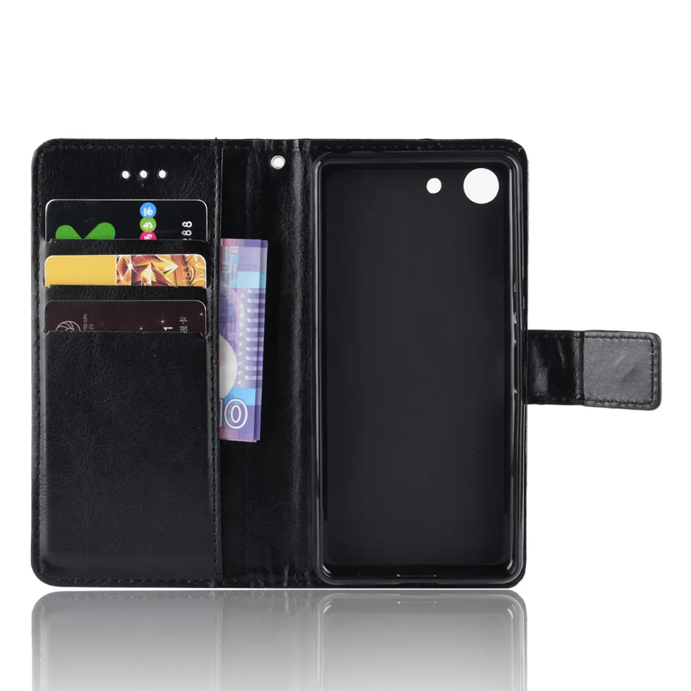 Чехол-бумажник из искусственной кожи для Xperia L3 с подставкой и отделениями
