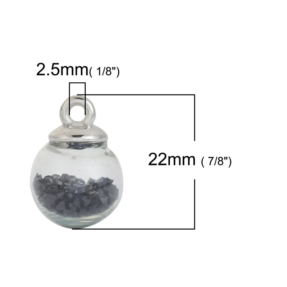 DoreenBeads DIY кулон прозрачный стеклянный глобус бутылка амулеты многоцветные Стразы