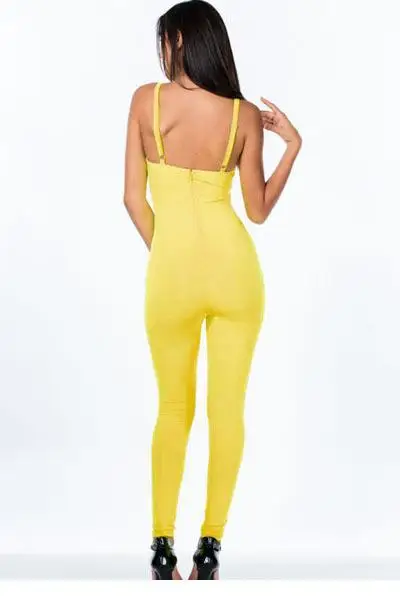 2014 New Fashion Women Garment Summer Rompers Sexy Black And Yello Sleeveless Hollow Out Long Jumpsuit Combinaison Overalls |