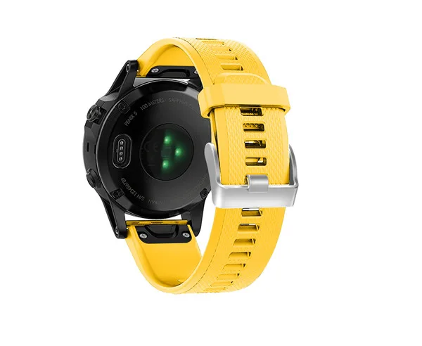 Цвет: желтый 26 22 20 мм ремешок для часов Garmin Fenix 5X5 5S Plus 3 3 HR Forerunner 935 часы Quick Release силиконовый легкий ремешок на запястье - Цвет: Цвет: желтый