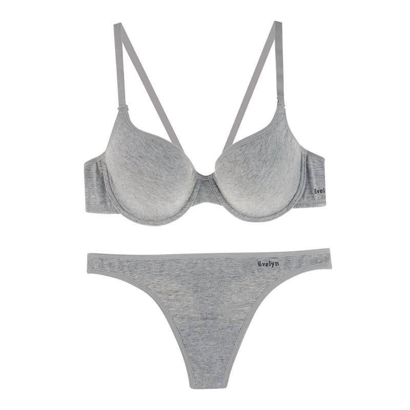 3 шт. хлопковое женское нижнее белье серое отжимать Bralette брасьер качественный