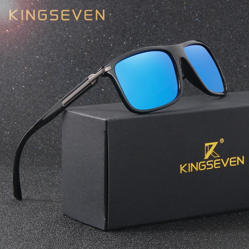 KINGSEVEN зеркальные поляризованные солнцезащитные очки Мужские квадратные