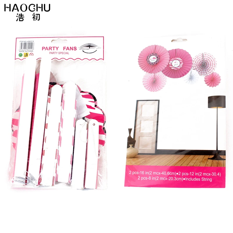 HAOCHU 6 шт./компл. DIY Свадебные аксессуары разных размеров бумажные веерные цветы