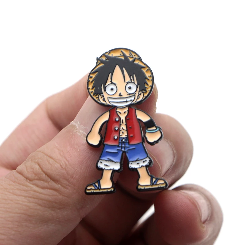 Homegaga Luffy цинковый галстук мультяшная металлическая брошь воротник броши джинсы