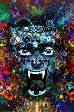 Возьмите трубу мальчик психоделическая кислота Lsd картина плакат шелковая ткань печать настенные картины для гостиной украшения спальни - Цвет: Цвет: желтый