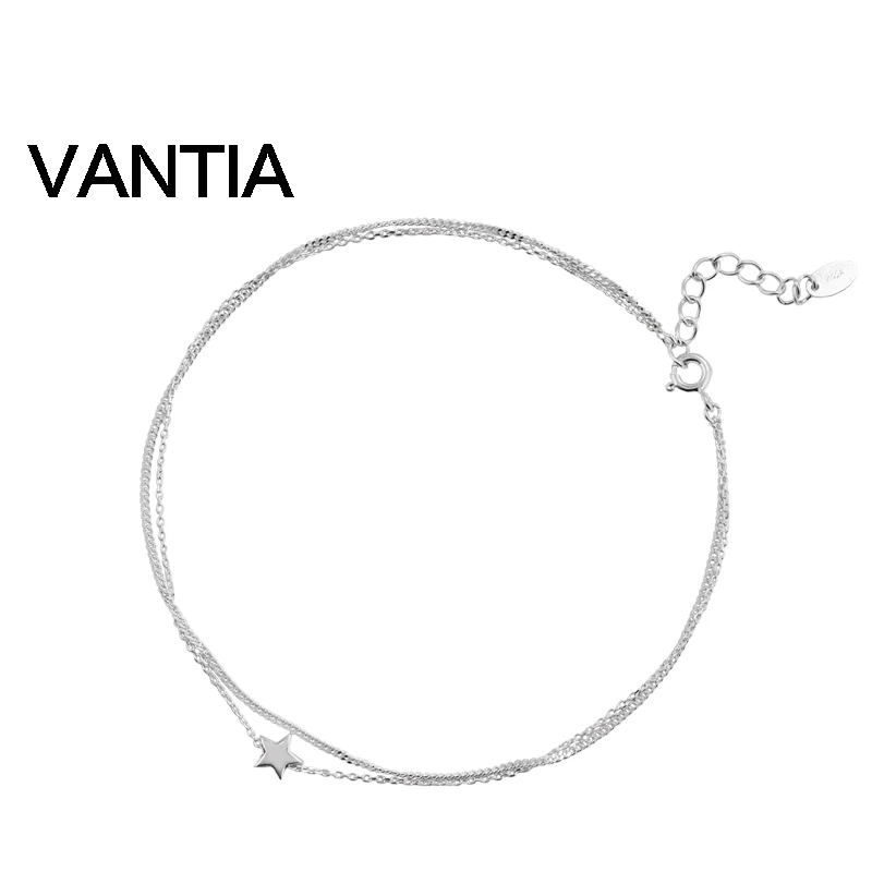 VANTIA 2017 Мода Стиль Стерлингового Серебра 925 Звезды Двойной Цепи Ножные Браслеты
