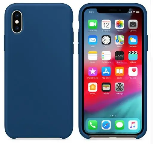 11 darkblue Хороший жидкий силиконовый однотонный чехол для IPhone X XS MAX XR Официальный чехол для IPhone 7 6s 6 8 Plus мягкая задняя крышка из ТПУ Fundas без логотипа - Цвет: 11 darkblue
