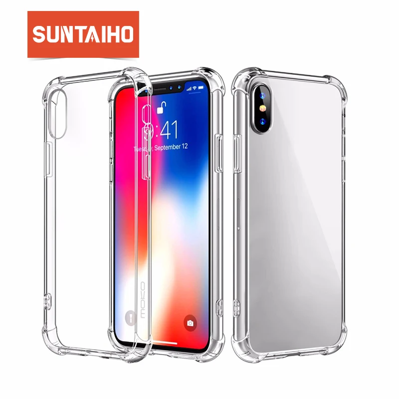 Suntaiho чехол для телефона для iPhone 7 8 Plus прозрачный противоударный чехол s для iPhone X 8 7 6 6S Plus Мягкий ТПУ силиконовый чехол