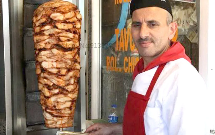 Газовая индейка Вертикальная ручная машина из нержавеющей стали Shearman Kebab