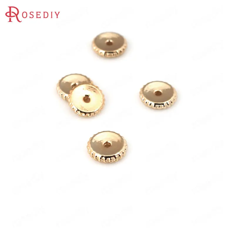 20 шт 6x1 5 MM 9x2 мм 24K Шампань золото Цвет покрытием Медные Бусины разделители бусины