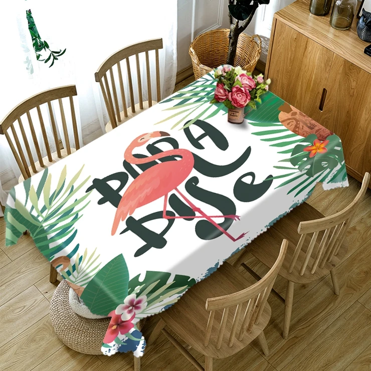 flamingo tablecloth personalized tea cloth Nordic style Mediterranean draped digital printing | Дом и сад