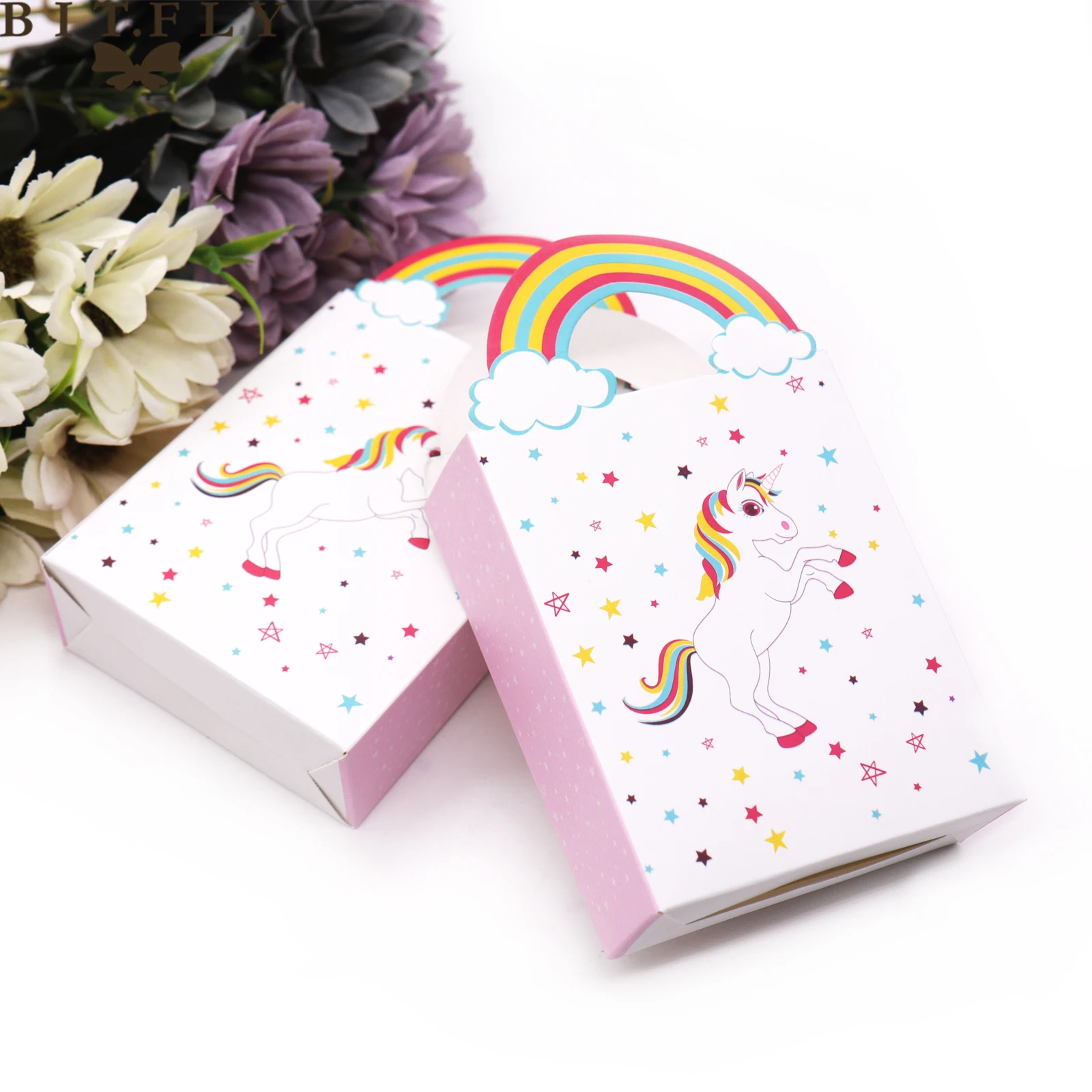 10 шт. Единорог тема вечерние Подарочный пакет для Baby Shower коробка конфет Вечеринка