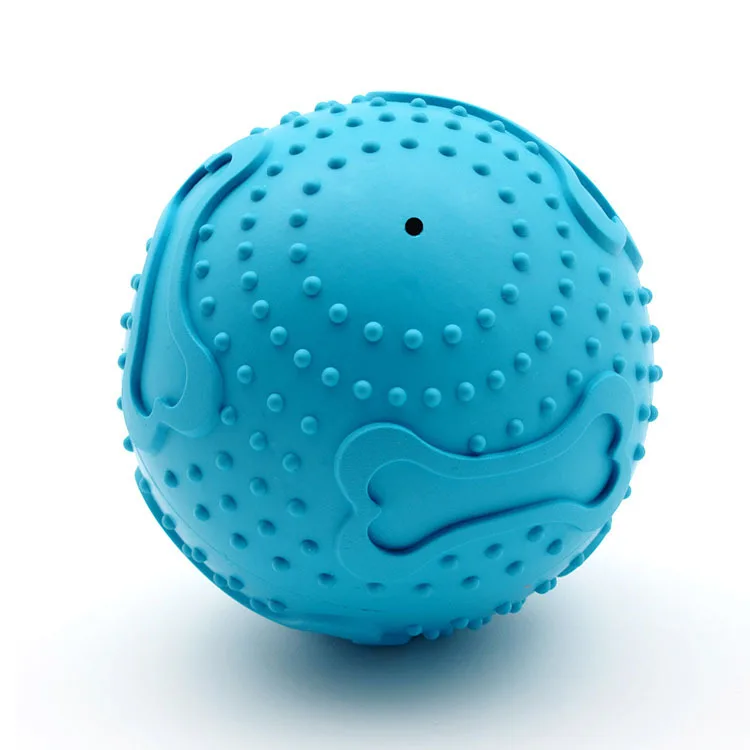 Игрушки для собак Pet Dog Squeak Toys - резиновый мяч высокого качества со звуком в виде кости для щенков и молодых собак для игры и чистки зубов.