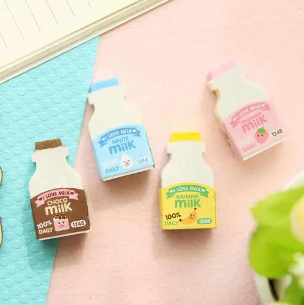 Свежий резиновый ластик I Love Milk, призы для учеников начальной школы, рекламный подарок, канцелярские товары
