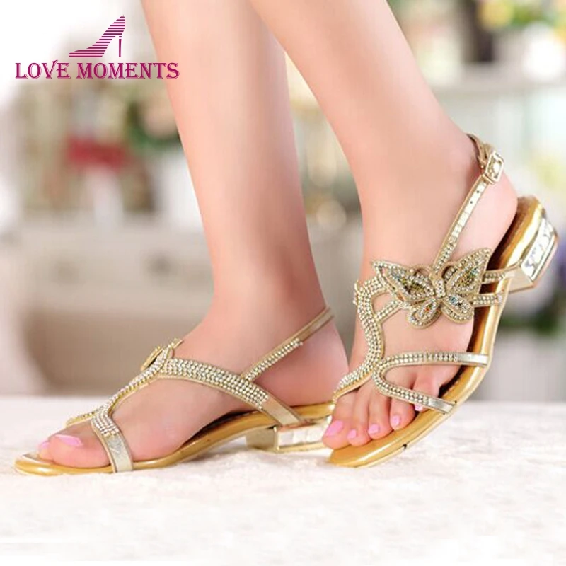 

New Summer Sandals Open Toe Shoes Comfortable Female Slippers Gold Black Color Women Sandals