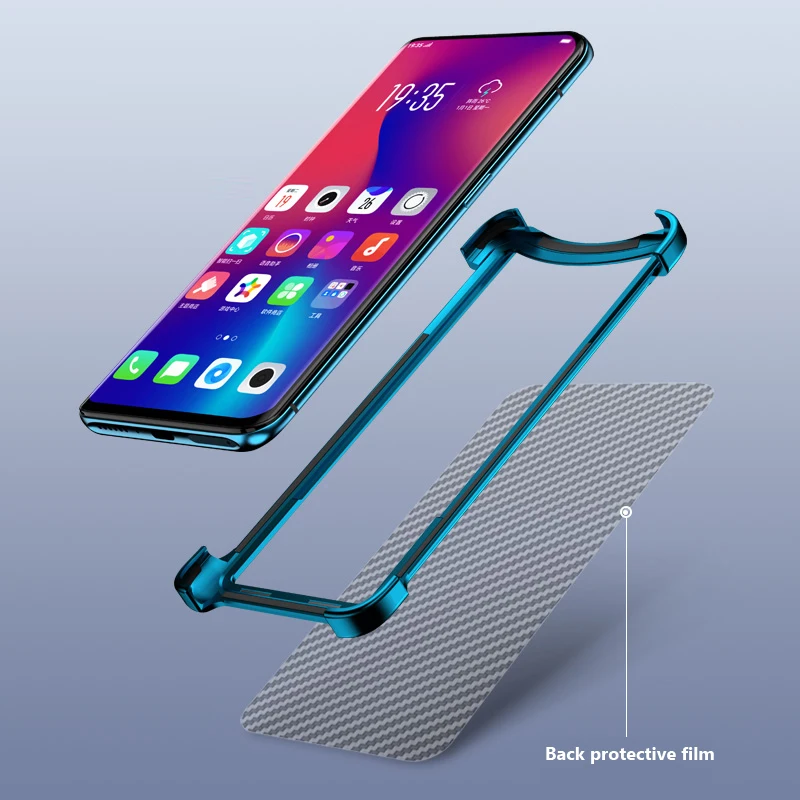 OATSBASF Роскошный металлический каркас форма противоударный чехол для OPPO Find X защитный чехол Push-pull дизайн чехол на заднюю панель телефона бампер