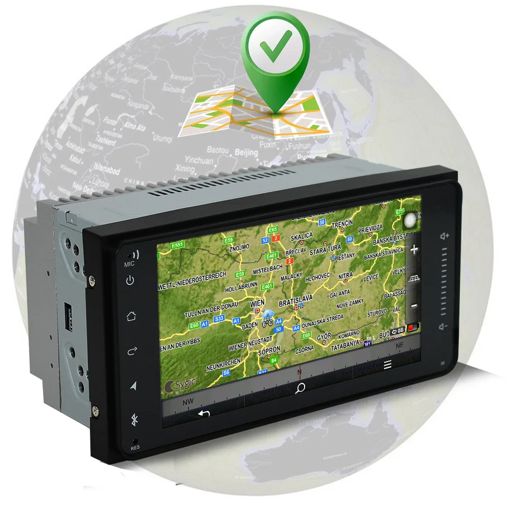 2 Din автомагнитола 7 дюймов gps Android 1 FM Transimitte навигация Bluetooth Dvd Automotivo плеер Punto 1024*600