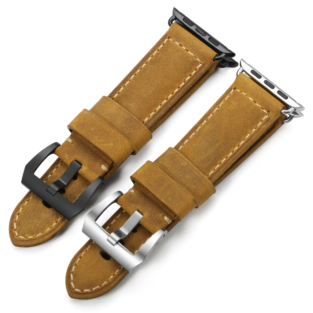 Коричневый ремешок для iWatch из натуральной кожи 42 мм ручная работа Apple Watch Series 3/2/1 -