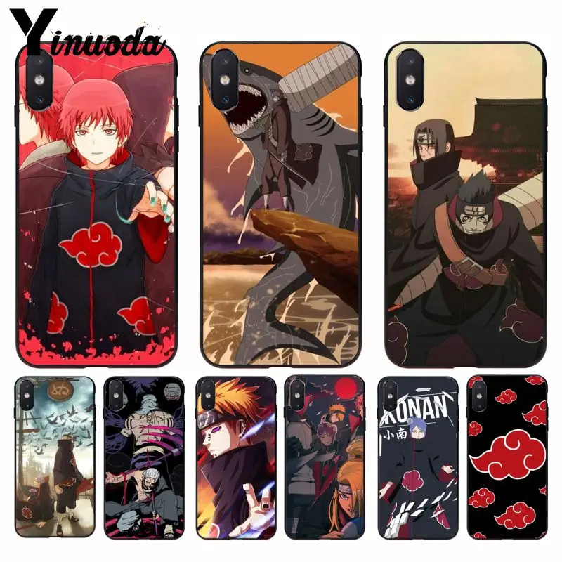 11pro MAX Naruto AKATSUKI умный чехол черный мягкий для телефона iPhone 8 7 6 6S Plus 5 5S SE XR X XS