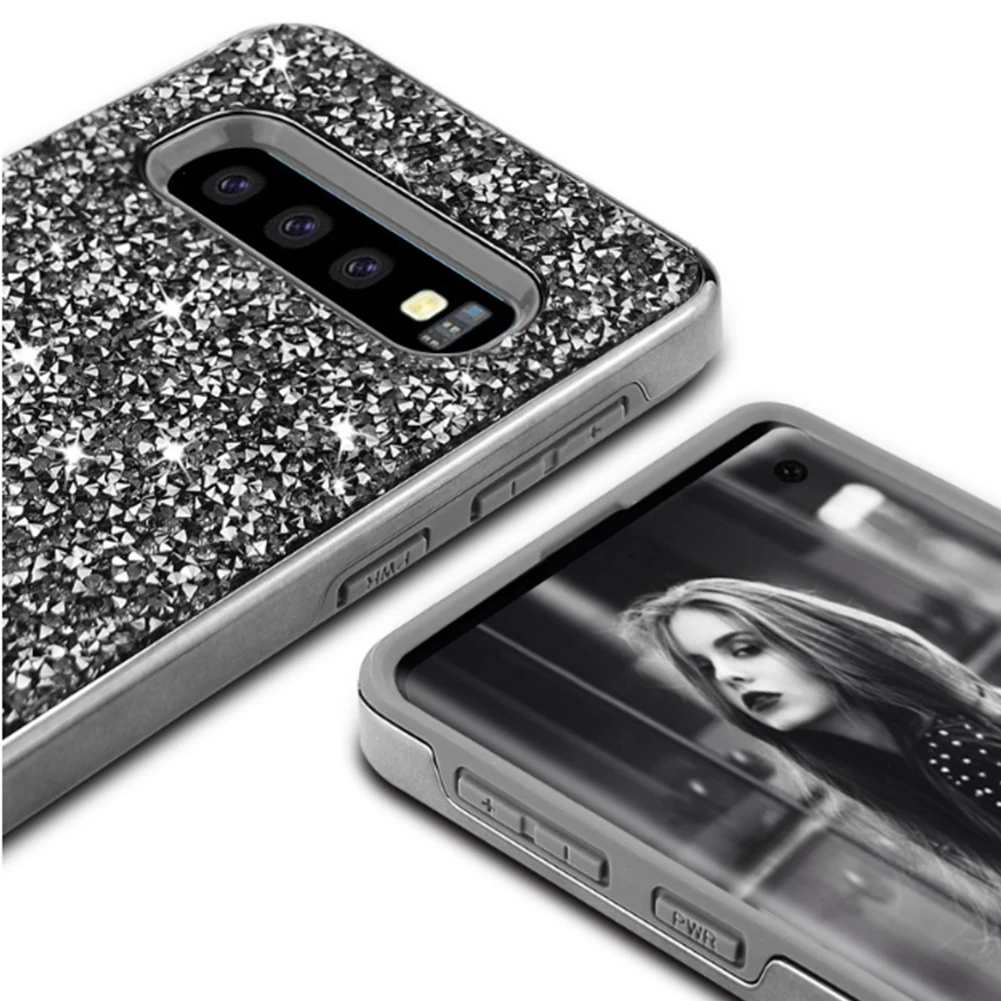 Блестящий блестящий чехол для телефона Samsung S10 5G Rhonestone мягкий из ТПУ с полной