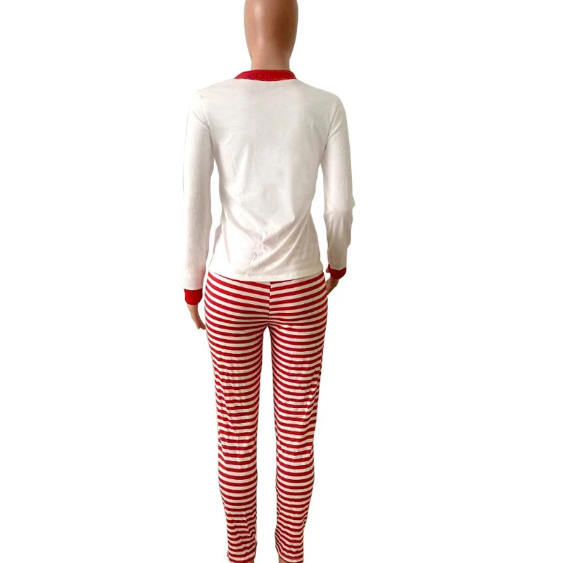 Xmas pjs полосатый соответствующие рождественские костюмы I LOVE santa пижамы наборы для