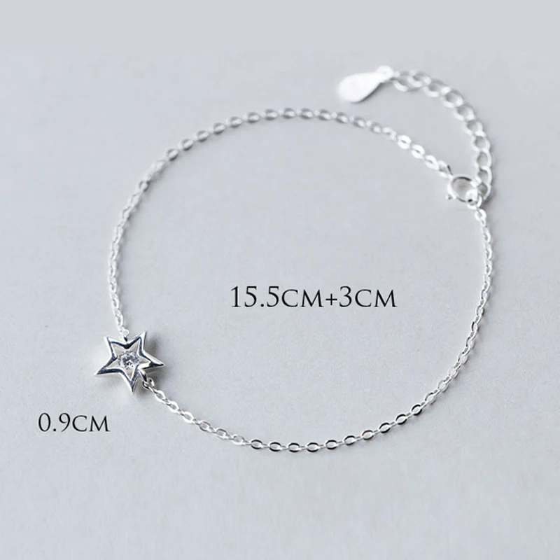La MaxZa Star Стразы подвеска серебряный браслет 925 женская Ювелирная цепочка модные минималистичные браслеты из стерлингового серебра для женщин