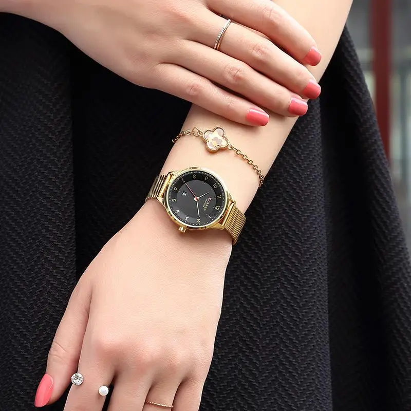 CURREN женские часы Топ бренд Роскошные Montre нержавеющая полоса классическое платье