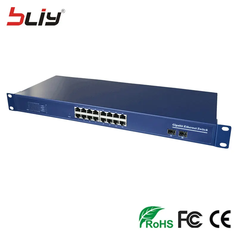 2 порта SFP 16 портов rj45 гигабитный Ethernet волоконно оптический коммутатор с