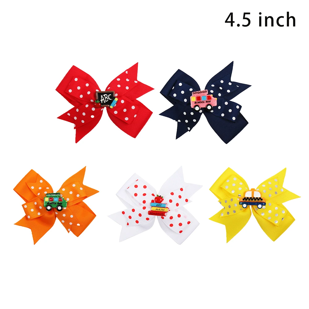 7 ''BACK TO SCHOOL Cheer с бантом для девочек зажимами смолы автомобилей накладные