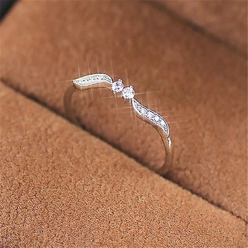 Silver Color 6 Новинка, модные дизайнерские обручальные кольца с кристаллами, горячая Распродажа, кольца для женщин, AAA белый циркон, кубические элегантные кольца, женские украшения для свадьбы - Цвет основного камня: Silver Color 6