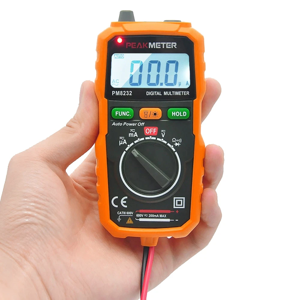 Peakmeter PM8232 Мини цифровой мультиметр Бесконтактный AC DC Напряжение ток тестер