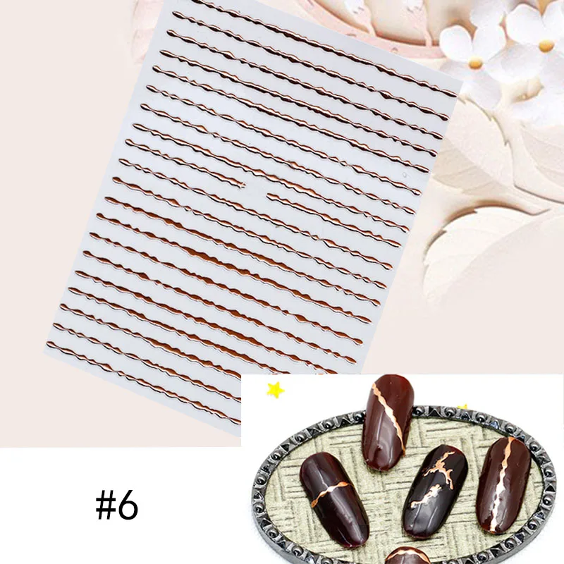 1 лист звезда Алфавит геометрические наклейки для ногтей розовое золото перо