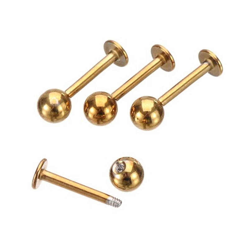 10 шт./лот полированной Титан Сталь язык кольцо для пирсинга серьги гвоздики в