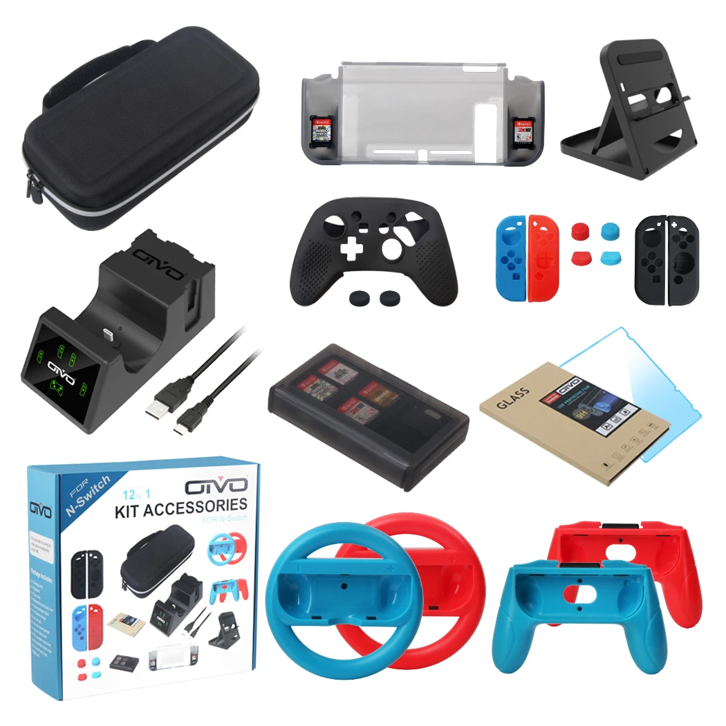 Набор аксессуаров для игр OIVO Nintendo Switch Controller зарядная док станция сумка переноски