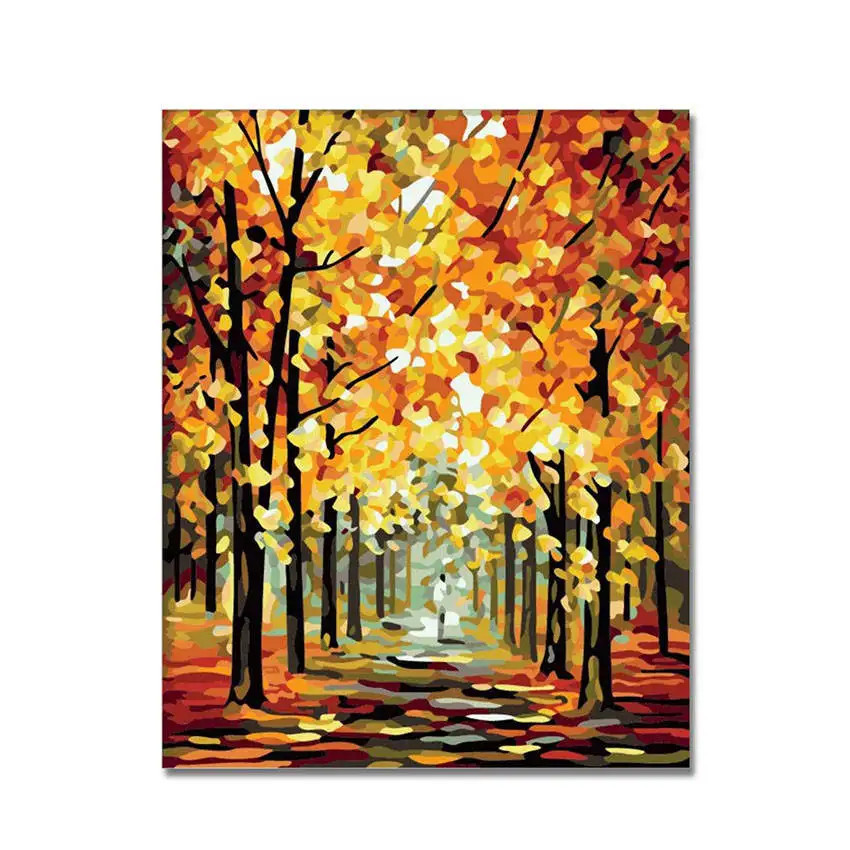 tree Painting 5 WEEN Snow Tiger DIY масляная краска по номерам настенное изображение на холсте раскраска краска по номерам кисть для рисования животных ручная краска ed Craft - Цвет: tree Painting 5