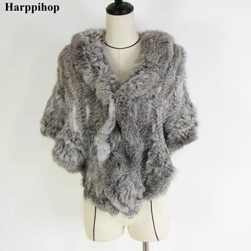 2019 Genuine Rabbit Fur Poncho,Knitted Rabbit Fur Pashmina,Genuine Rabbit Fur Shawl women's coats/Hot Sale/OEM/Wholesale/Retail