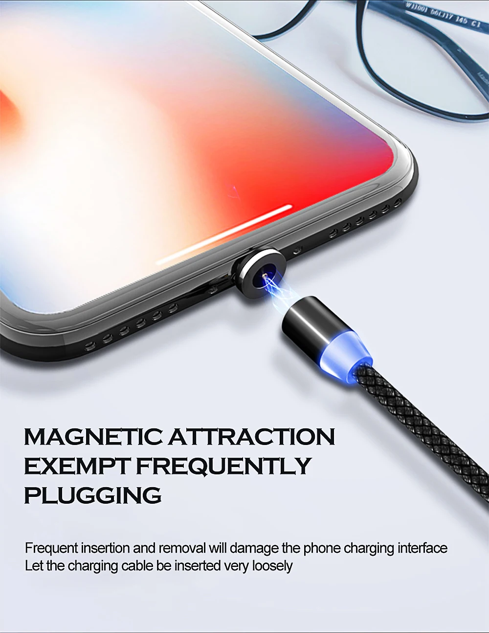 Магнитный светодиодный usb-кабель для быстрой зарядки для iphone 6, 6s, 7, 8, XS, X, шнур зарядного устройства для samsung s9/10 type-C, Micro USB кабель для зарядки телефона