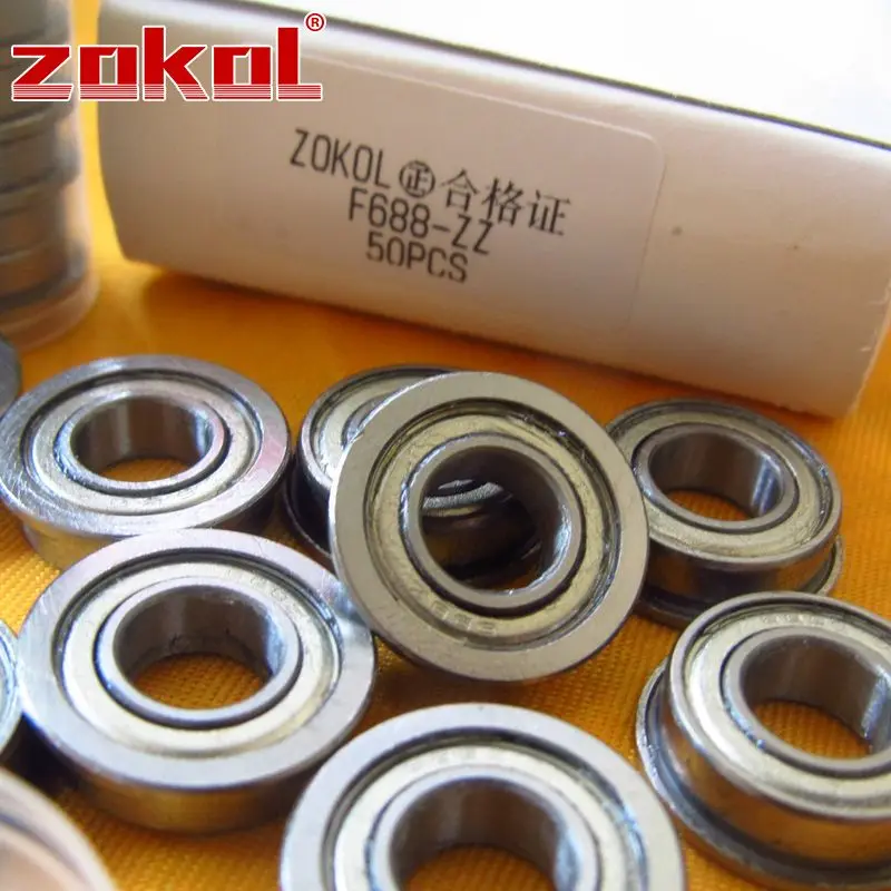 Подшипники ZOKOL F688 ZZ фланцевые подшипники F688ZZ Глубокие шаровые 8*16 (18) * 5 мм ZZ|bearing
